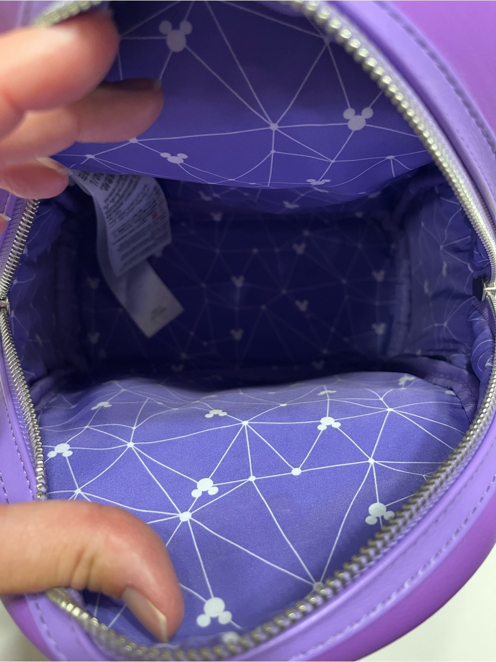 Purple Mini Crossbody Bag with Geometric Print